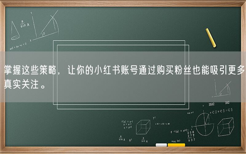 掌握这些策略，让你的小红书账号通过购买粉丝也能吸引更多真实关注。